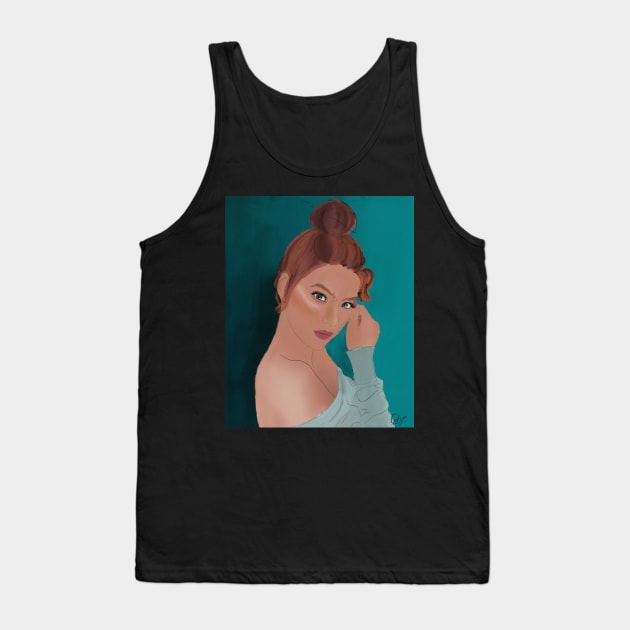 Aoife - Digital Oil Painting Tank Top by Colzo Art